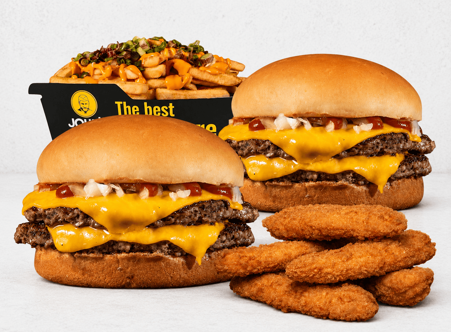 Promo Mix - 2 Cheese Doble + Papas Cheddar + Sticks De Pollo